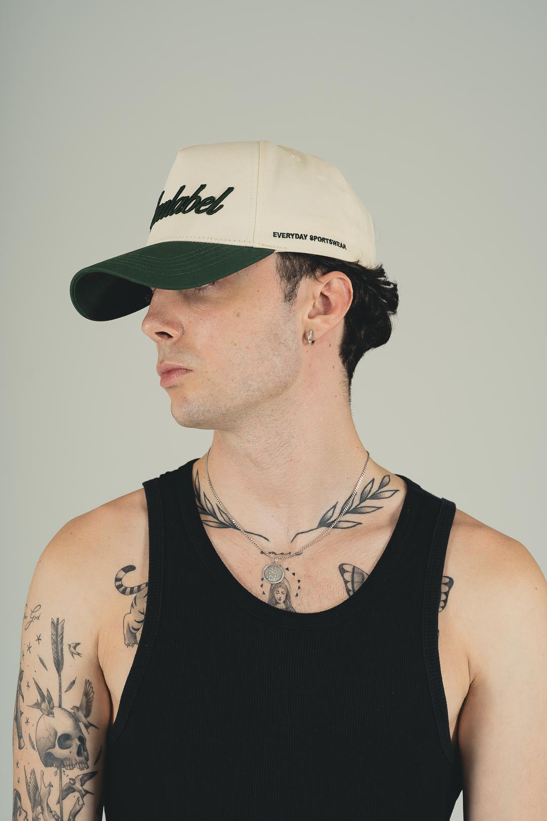 Heritage Cap - Cream & Forest Green