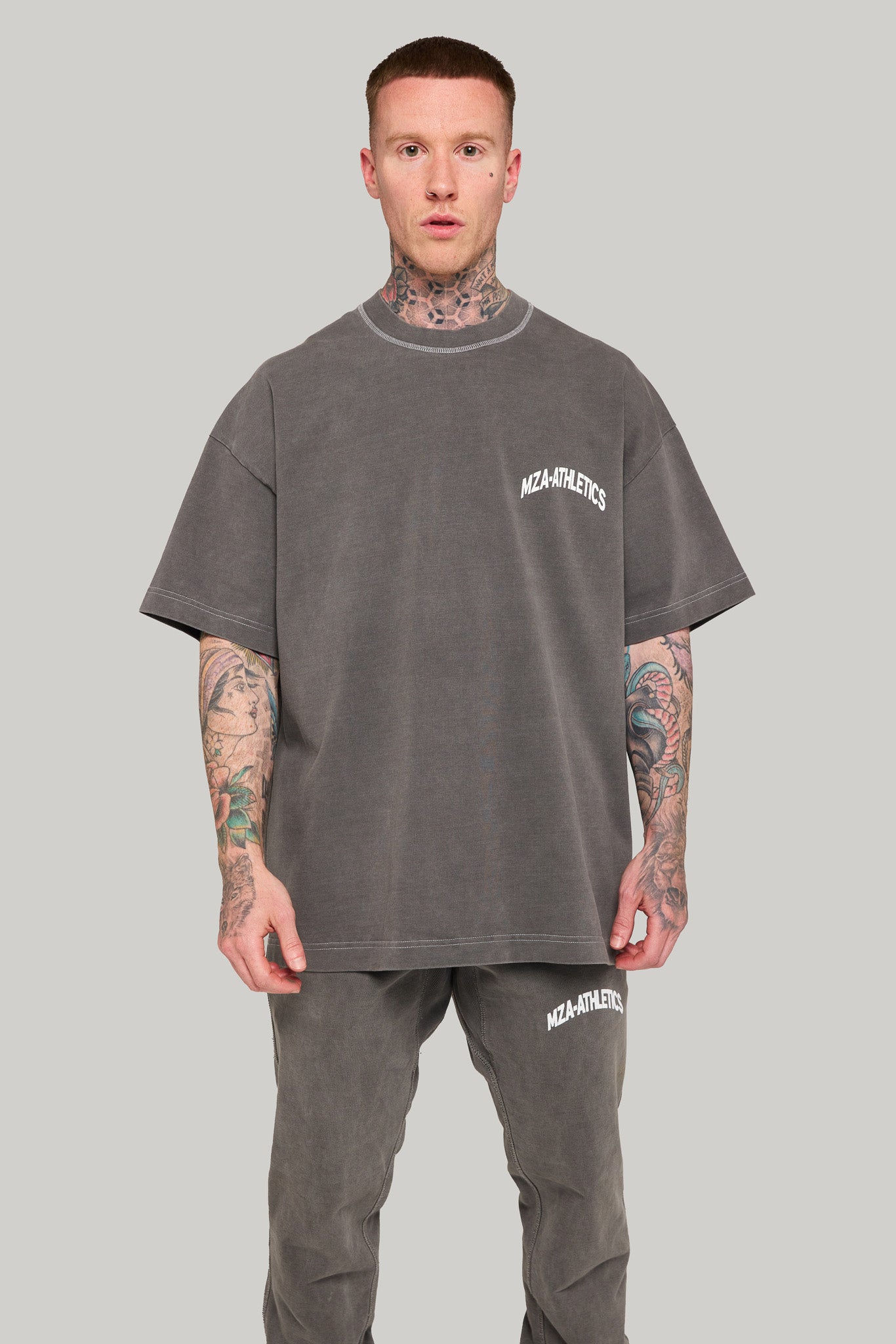 MZA ATHLETICS T-SHIRT - WASHED GREY