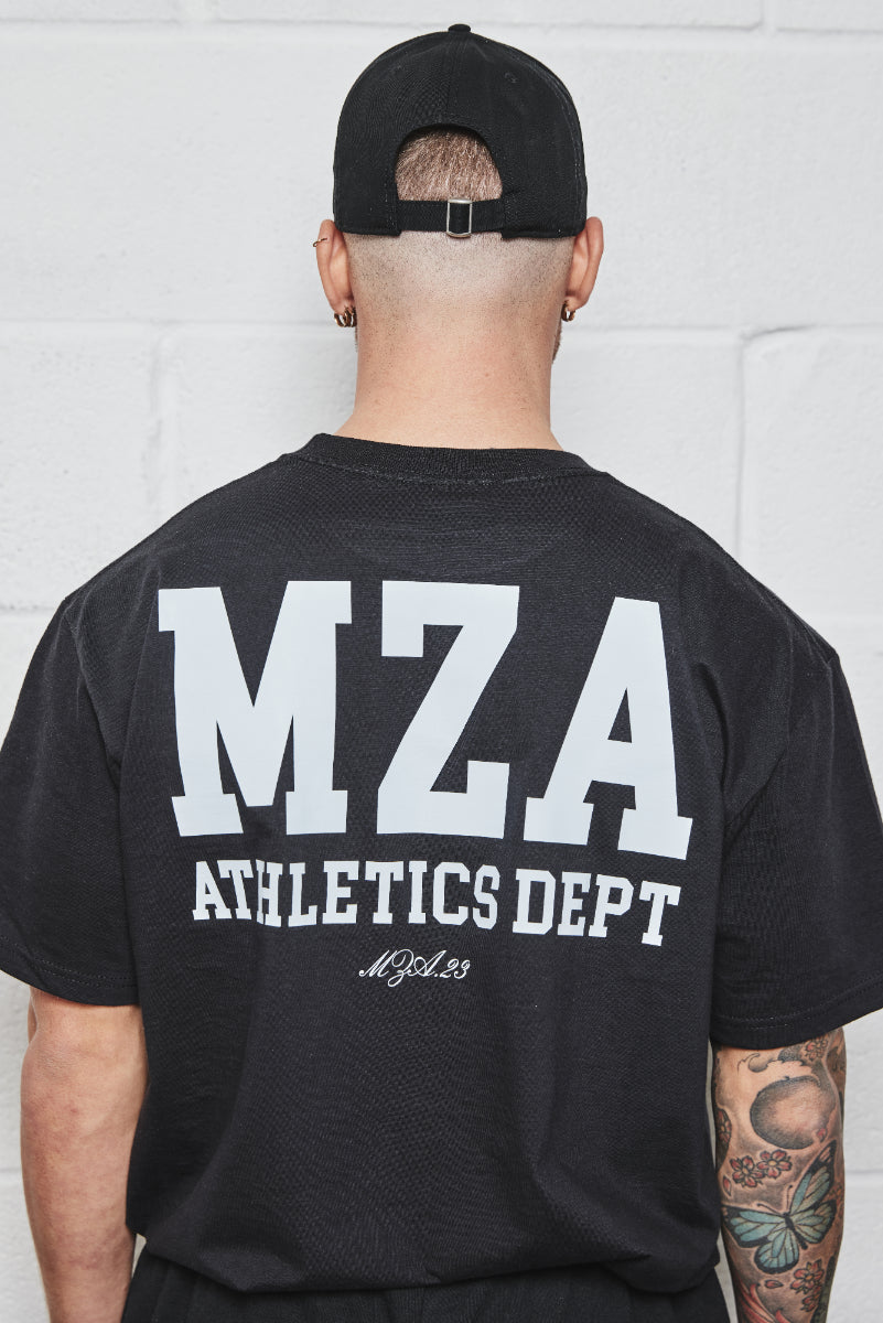 MZA® DISTRESSED STRUCTURED BALLCAP  - BLACK