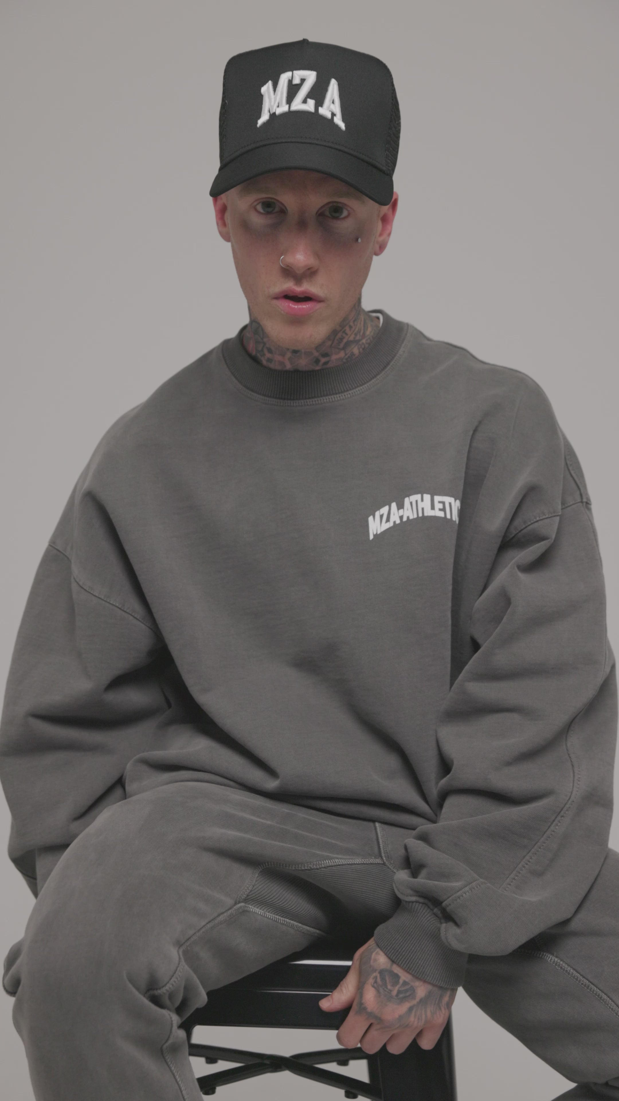 MZA ATHLETICS SWEATSHIRT - WASHED GREY – MZALABEL