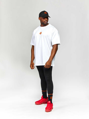 X RELAXED LONG LINE T-SHIRT - WHITE